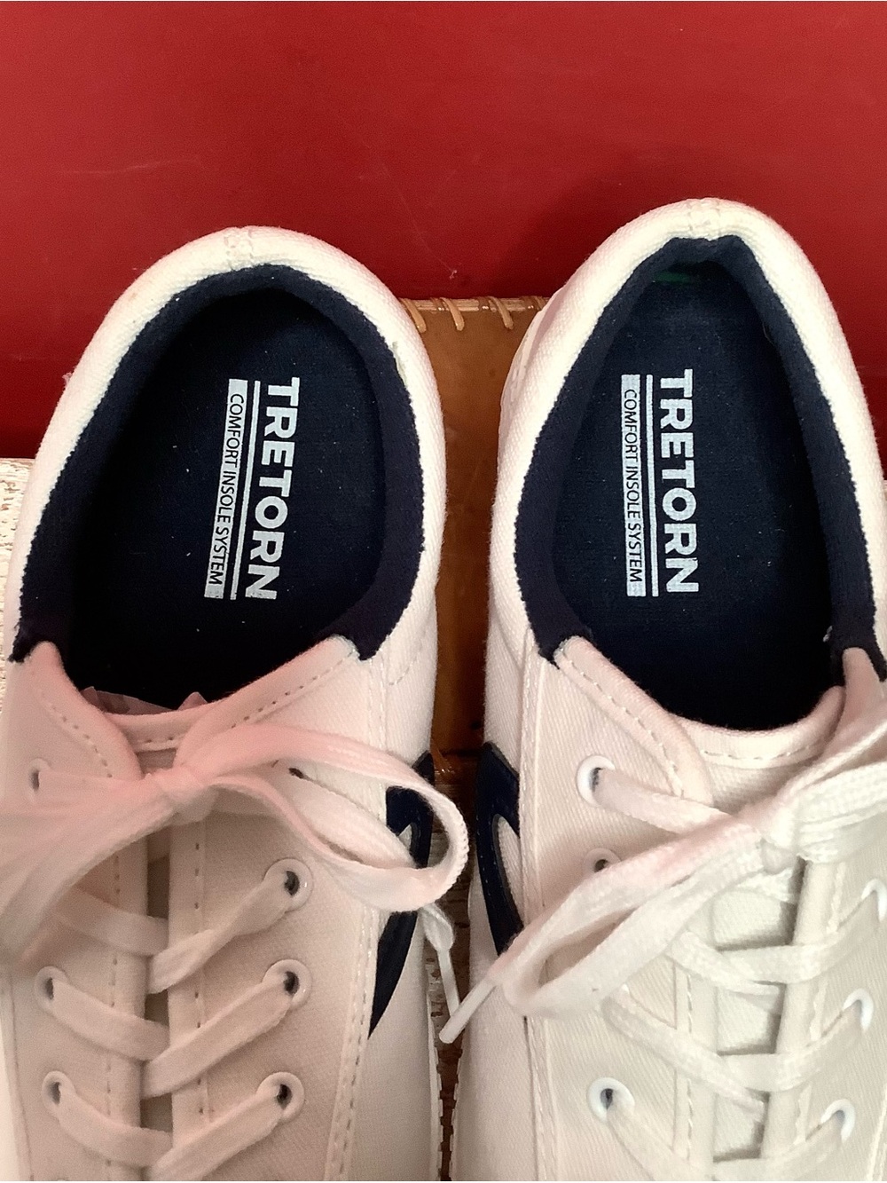 TRETORN Nylite Plus Size 9 White Classic Canvas Tennis Shoes with Navy Accent - Picture 6 of 12